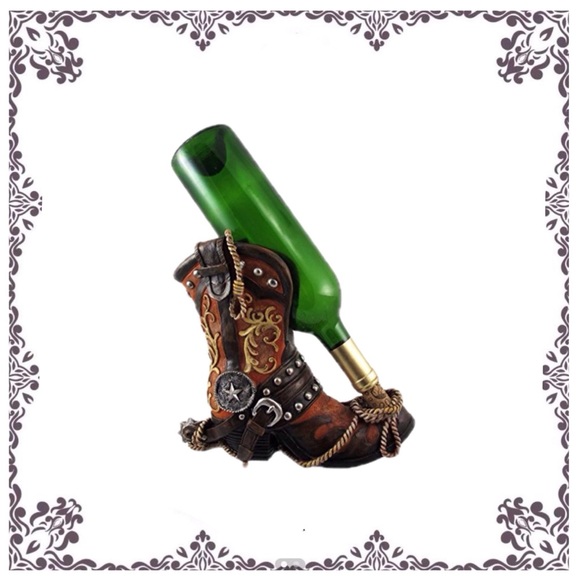 🆕🏬AUCTION PRICE👩🏻‍⚖️ Western Boot Wine Bottle Holder - Picture 1 of 2